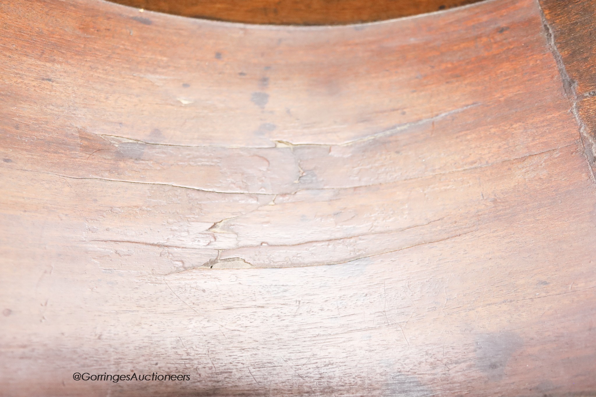 A 19th century mahogany cheese coaster, width 53cm